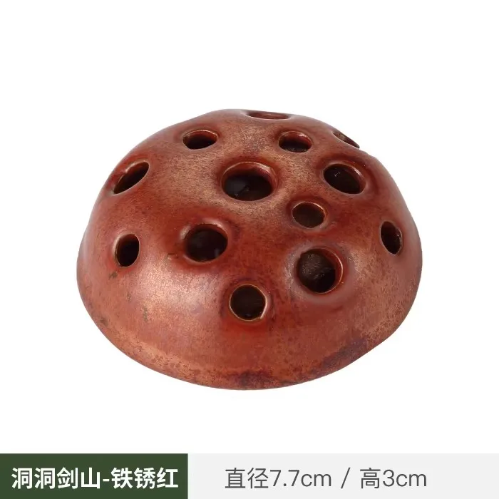 일본 도자기 꽃꽂이 스탠드 데스크탑 선(禪)풍 미니멀리스트 고정형 베이스 도구 켄잔 꽃꽂이 홀더