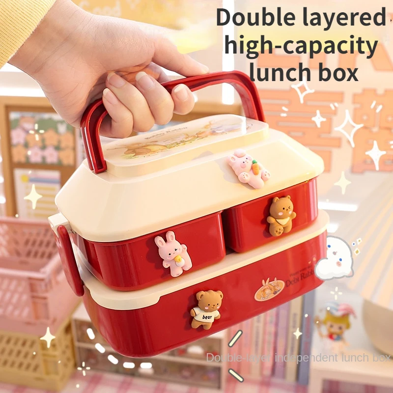 

kawaii Japanese Lunch Box Fruit Bento Picnic Box Girl's Heart Commuters Portable Portable and Microwaveable Food Container