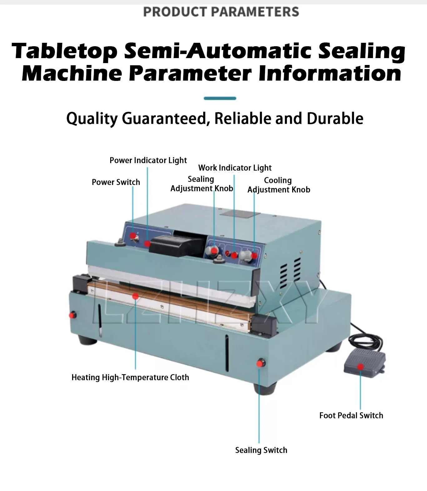 FKR-450 220VDesktop Semi-automatic Heat Sealing Machine 8mm Pedal Sealing Machin