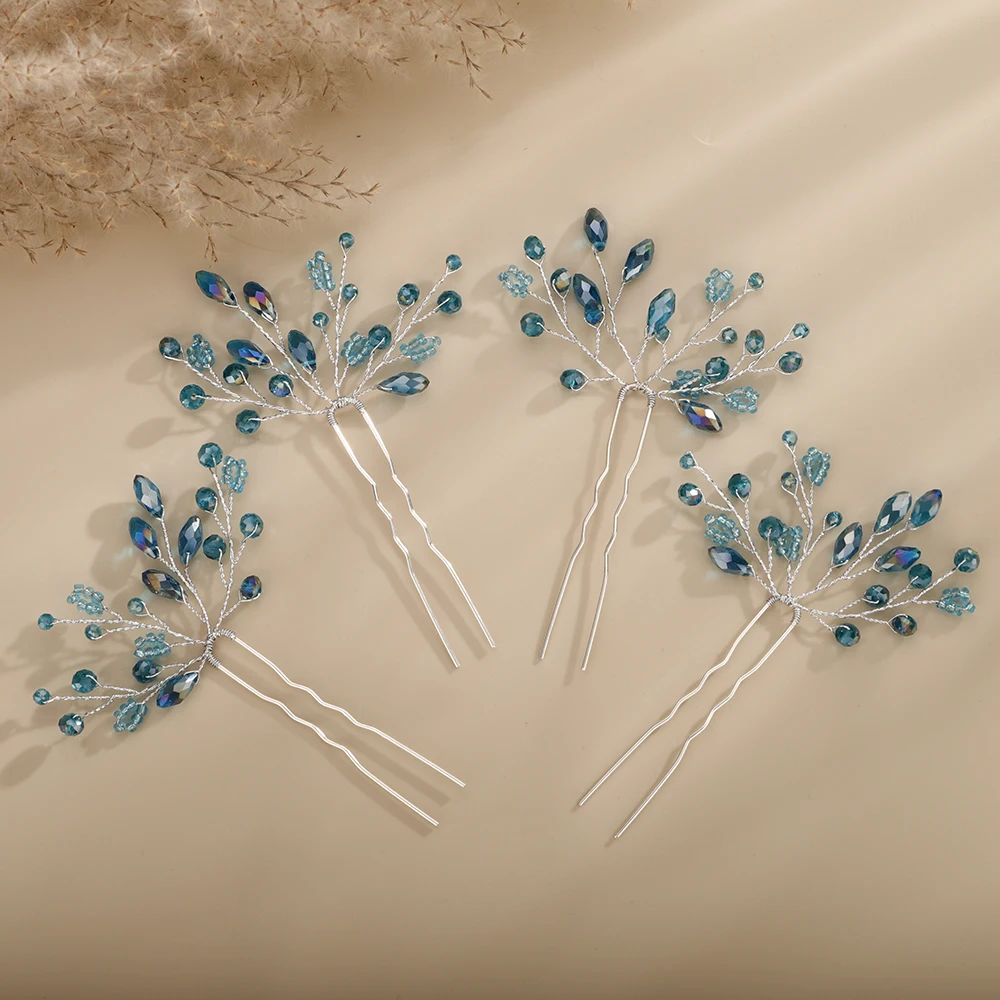 Hair accessories, bridal hair accessories, bridal jewelry set, wedding head jewelry, hairpins, crystal headwear, women, bridesmaids headpieces 4PCS