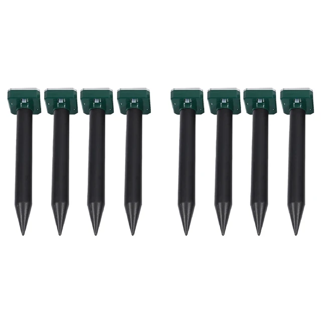 Vakondviselő, 8 Csomagoljon Ultrahangos Állatriasztó Napenergiával Működő Gopher És Vole Chaser Humánus Rágcsáló -Visszataszító