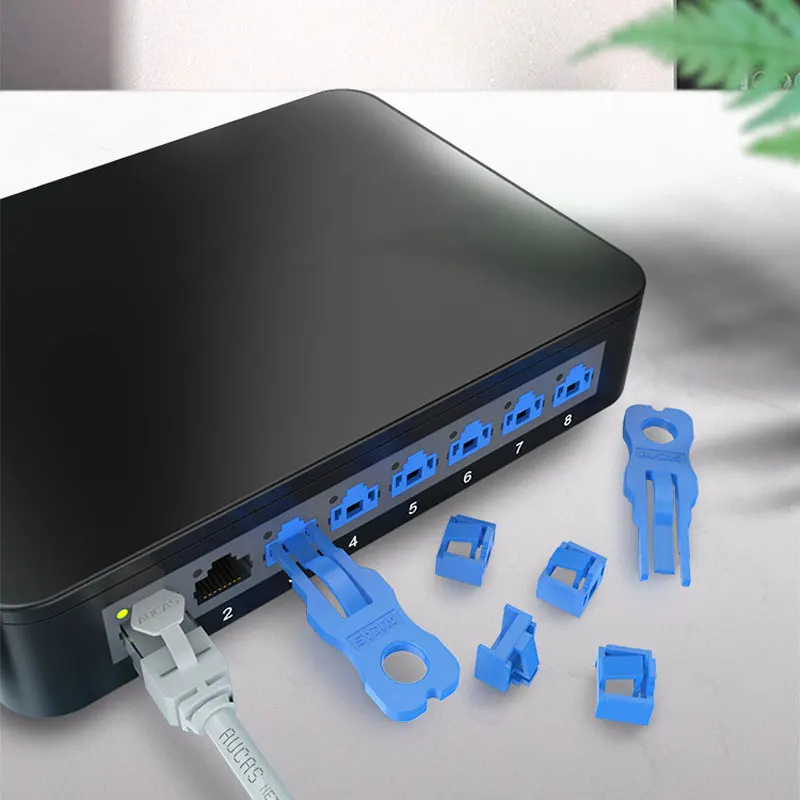 Zoerax Rj45 Port Lock com Chaves Hub Ethernet Feminino Anti Dust Cover Cap Protector Compatível com Computador Roteador - Imagem 6