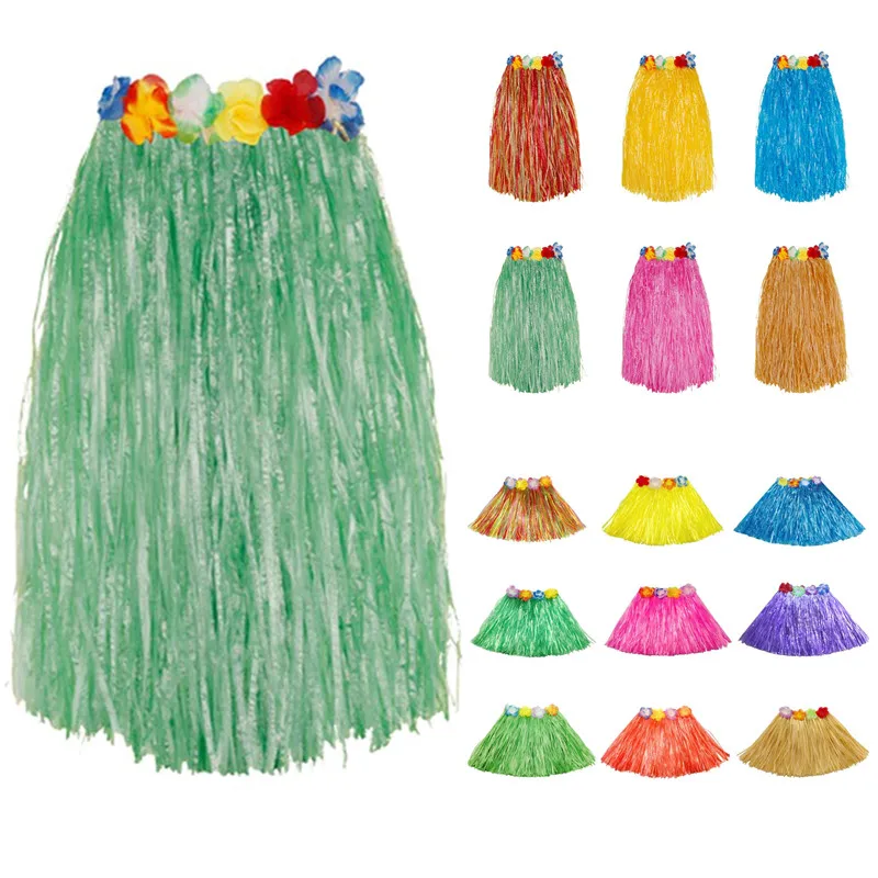 

Beach Party Dance Skirt Colorful Tassel Dress Up Supplies Women Fashion Belly Dancing Grass Skirts 40/60CM Flower Decor Dress