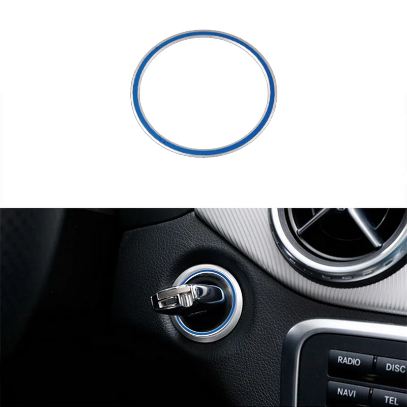 

Accessorie Ignition Key Ring Start Stop Switch Cover High-gloss Type Decoration Engine for Benz A-Class C-Class GLA CLA200 C260L