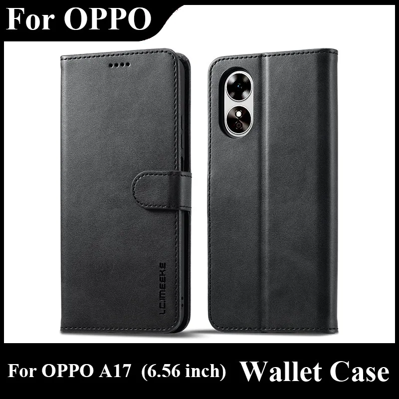 Per OPPO A17 Custodia Flip Magnetic Phone Case On Telefoon Hoesje OPPO A17 Custodia in pelle vintage Custodia a portafoglio per Coque OPPO A17 Cover_voghion.com