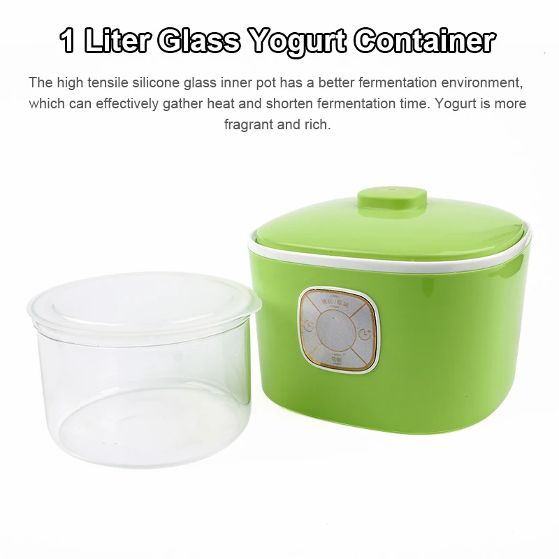 Electric Yogurt Maker Leben Fermenter Automatic Multifunction 1L Glass Liner Natto Rice Wine Fermenting Machine 4 Yoghurt Cups