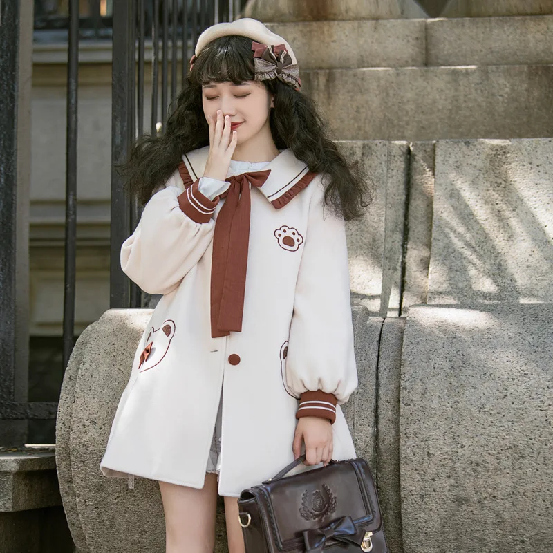 

Bears' Party ~ Vintage Lolita Coat Preppy Style JK Coat