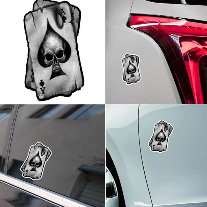 Car Halloween Skull Stickers Halloween Stickers For Cars Ace Of Spades Skull Car Poker Zombie Funny Motorc
