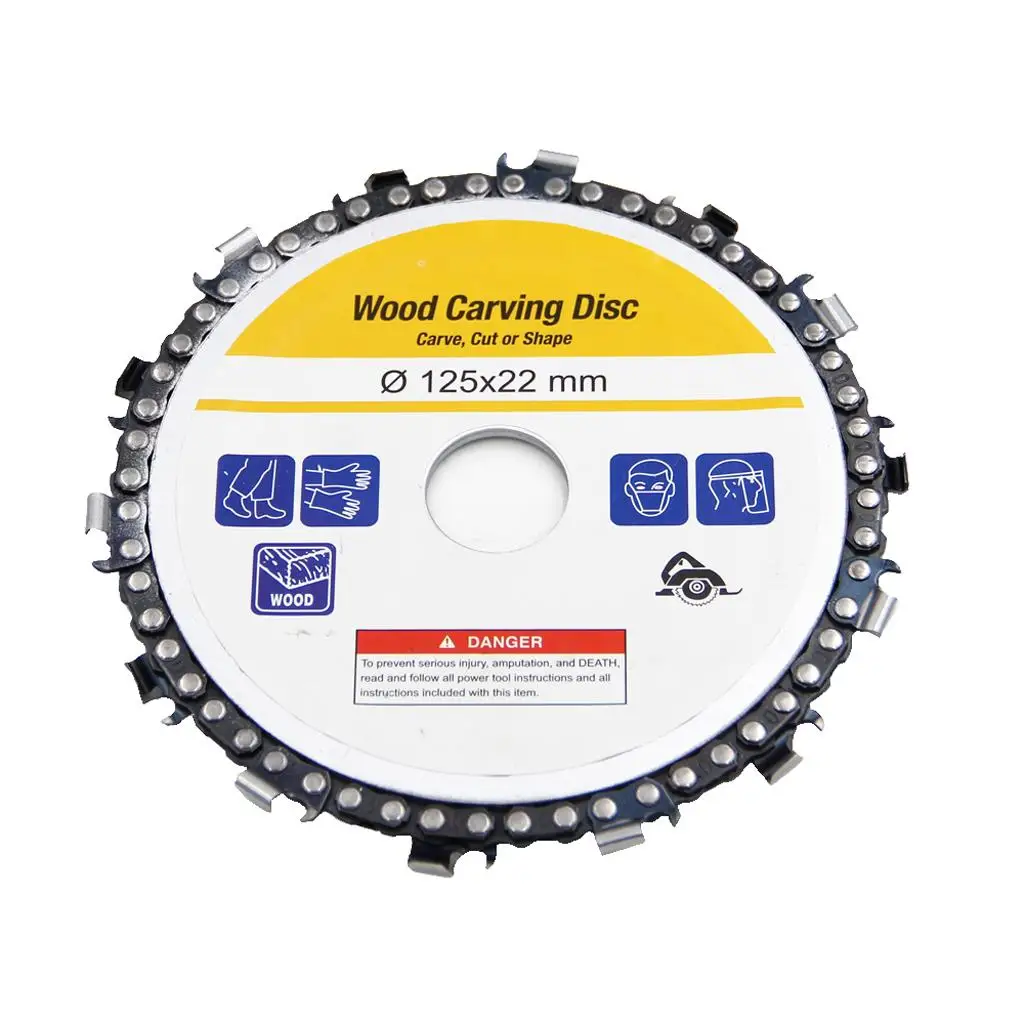 

Alloy 5 Inch 14 Tooth Grinder Chainsaw Disc Chain Carver Attachment with 22mm Arbor
