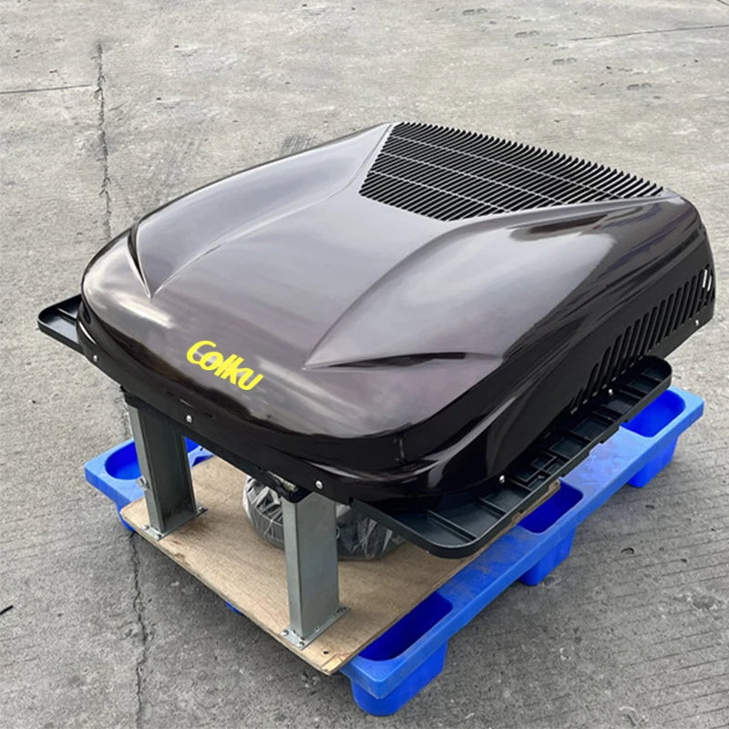 콜쿠 HT22 레드 컬러 DC 24V 주차 쿨러 차량용 에어컨 2300W 7480BTU 밴 트럭 RV 에어컨