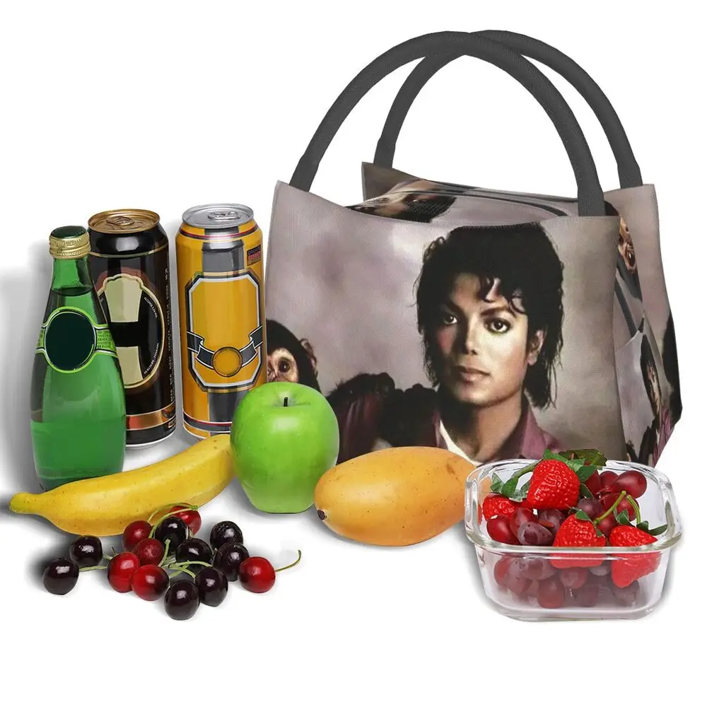 Michael Jackson Insulated Lunch Bag for Women Kids Portable Food Boxes Thermal Lunch Box Tote
