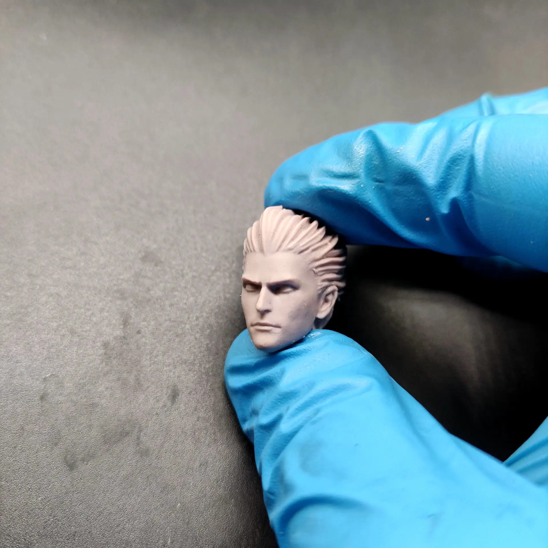 1/18 1/12 1/10 Devil Cry Vergil Testa Non Verniciata Sculpt Per 3.75 "6" 7 "Figura Shf Ml Mafex Mez Neca