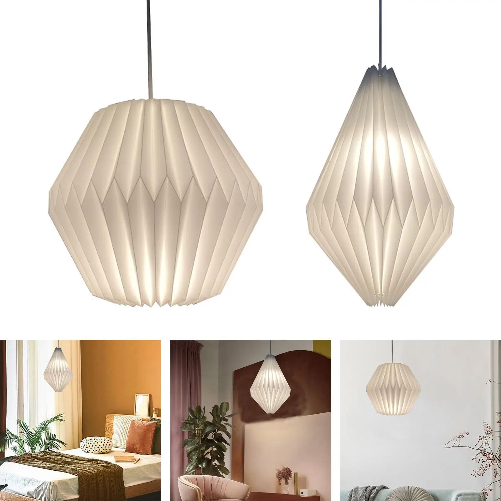 Paper Modern Pendant Ceiling Lamp Shade Chandelier Lamp Cover Kitchen Restaurant