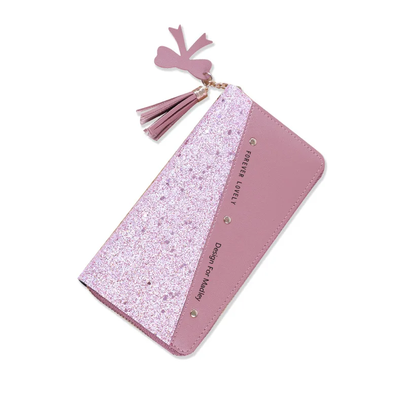 Luxury Long Wallet For Women Patchwork Sequin Clutch Glitter Pu Leather Ladies Phone Bag Card Holder Coin Purse Female Wallets 6