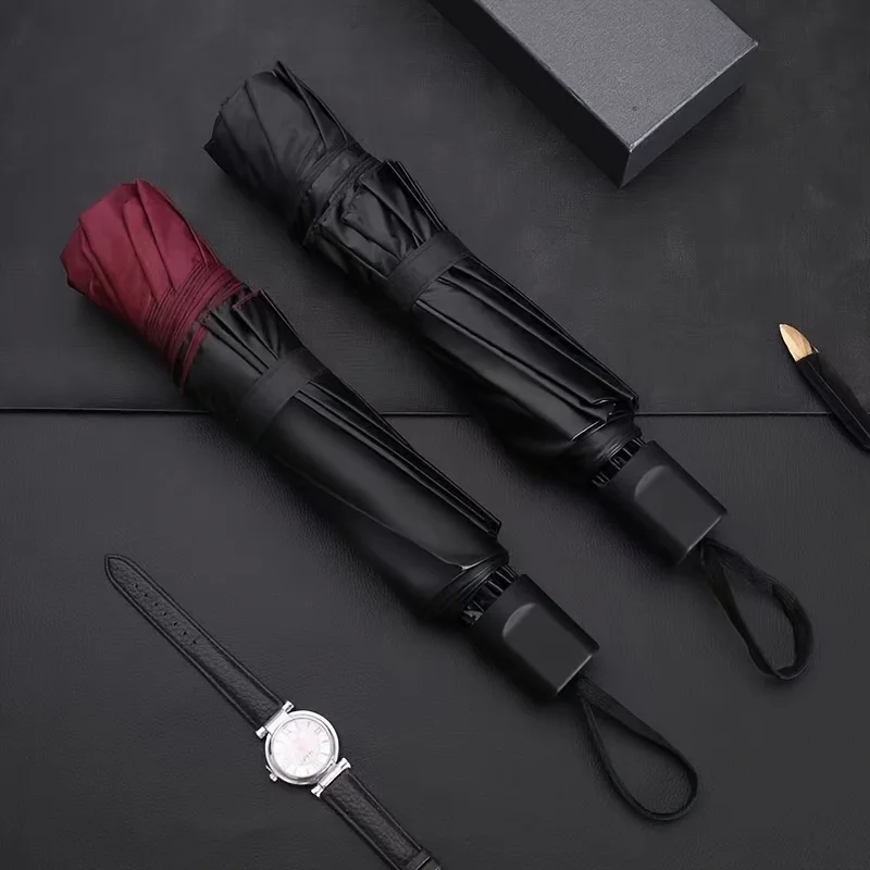130cm Extra large triple fold rain and rain umbrella Effective protection Effective wind resistance UV resistance