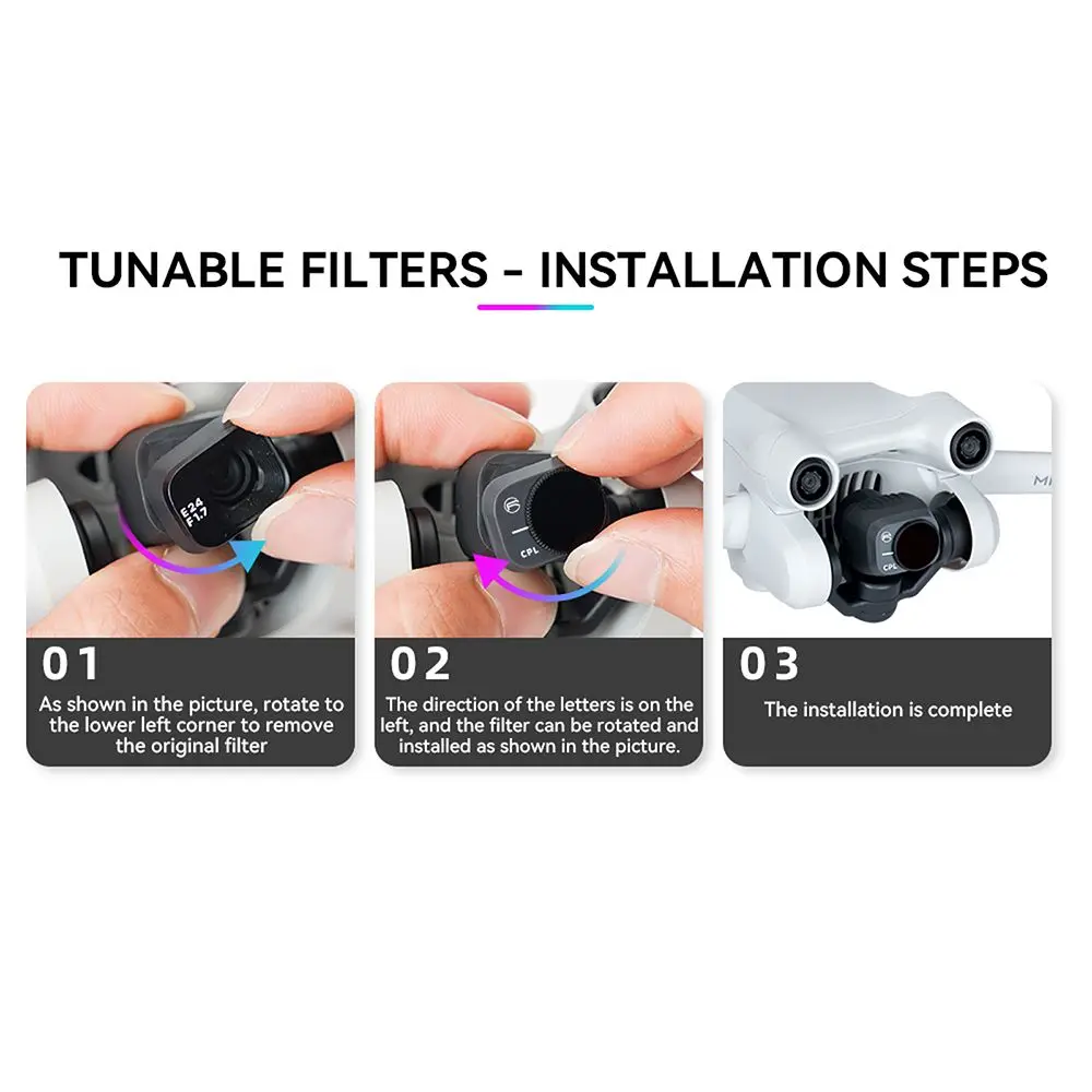 Filtre ND32/CPL/UV pour DJI Mini 3 Pro - Lot de 5