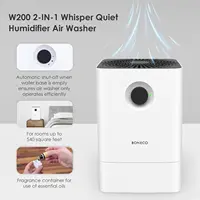 Large Room 2 In 1 Whisper Quiet Humidifier Air Washer with Automatic Shut Off and Fragrance Essential Oil Container, White 2