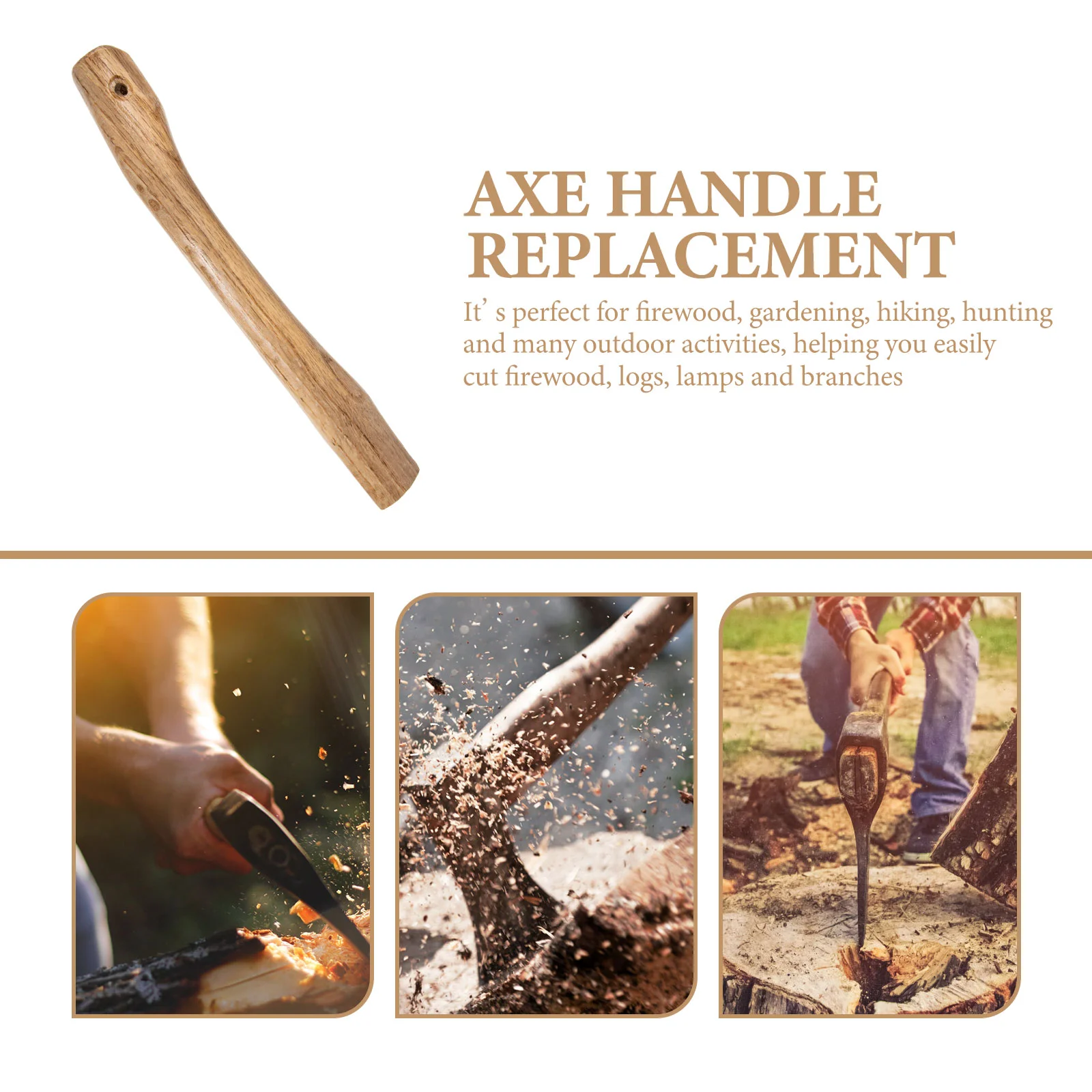 Camp Axe Handle Wooden Axe Handle Replacement Hatchet Handle Wood Grip Axe Handle Camp Axe Accessory Hammer Handle Grip 6