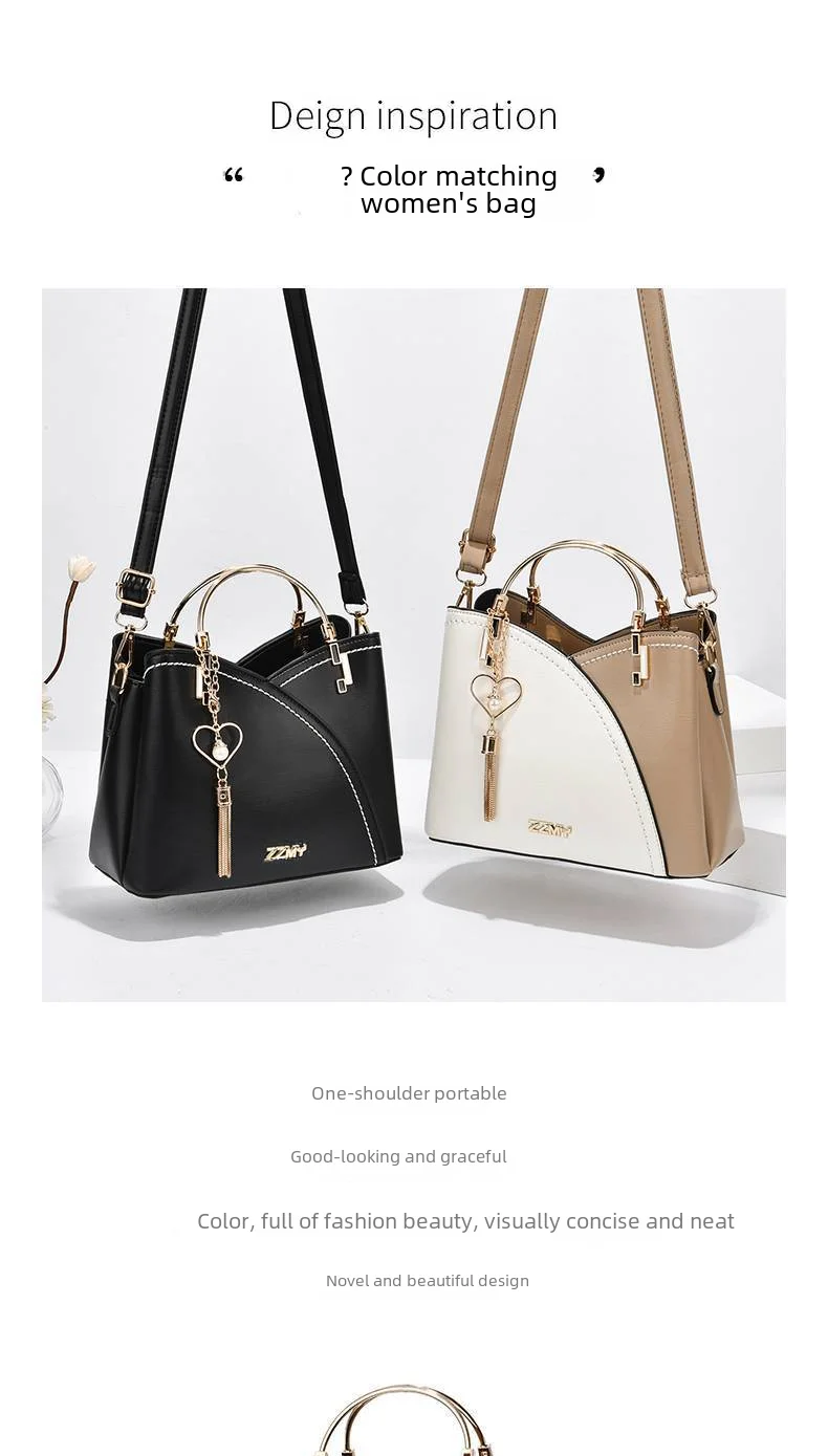 Trendy High-end Feel Women's Shoulder Bag 2021 New Color Blocking Large Capacity Fashionable Single Shoulder