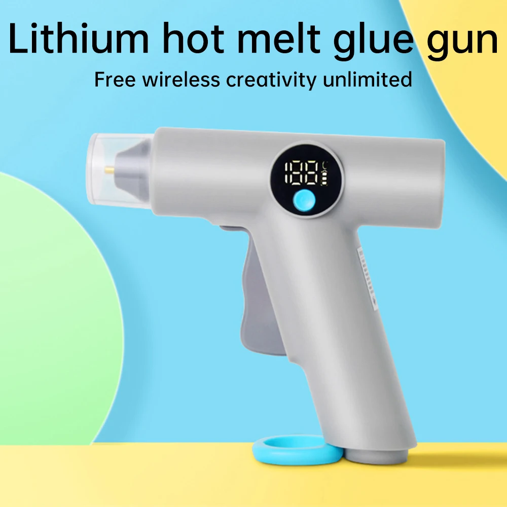 Hot melt glue gun hot glue gun 25W digital display wireless electric hot melt glue gun with 22pcs stick
