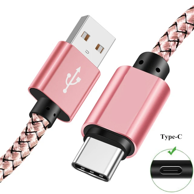 Flowing LED Lights USB-C (Type-C) Charge and Sync Cable - Pink 