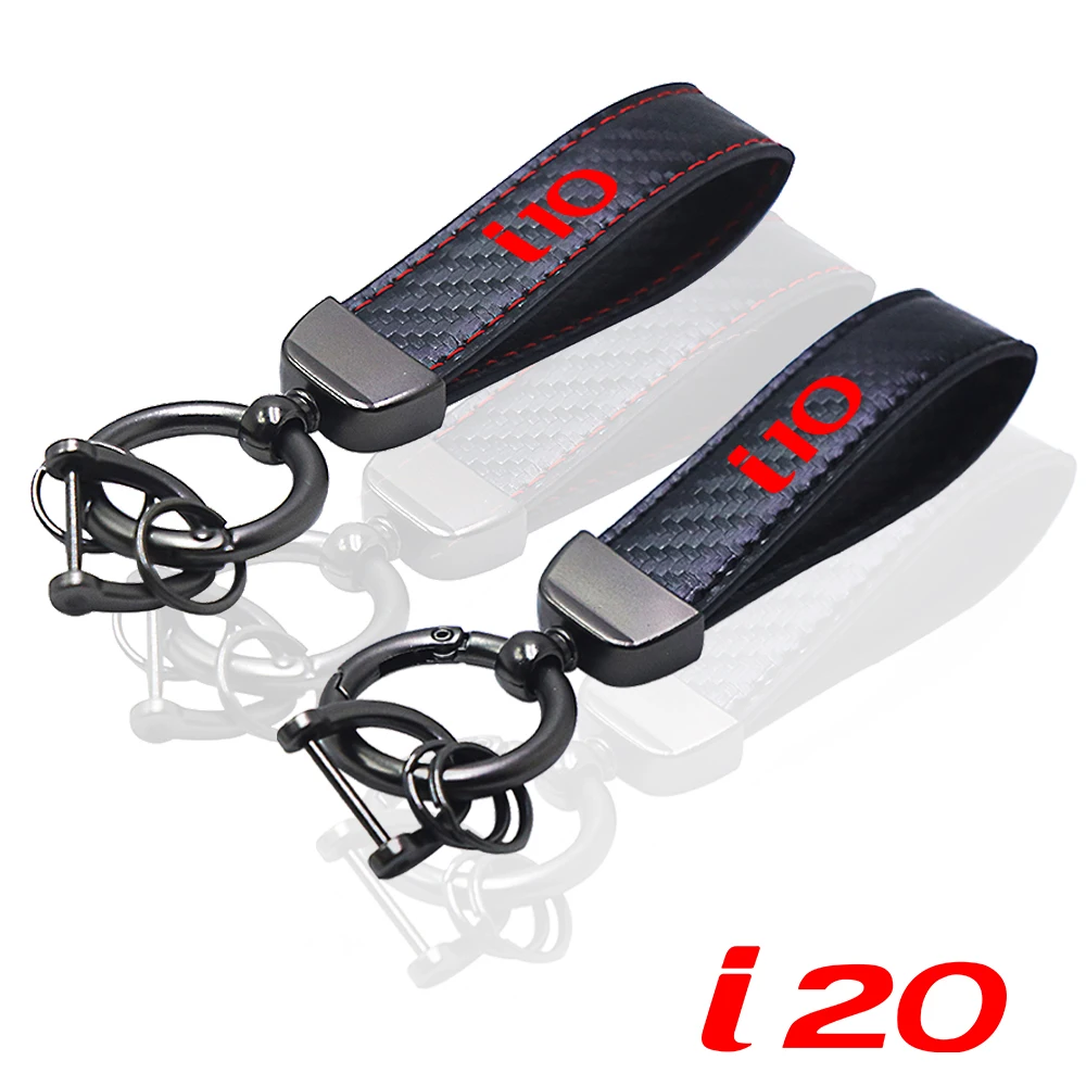 For Hyundai I10 I20 I30 I40 Car Key Chain Rings Carbon Fiber Keychain Car Accessories
