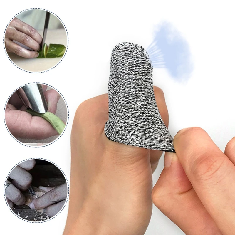 Finger Cots Thumb Protector Anti-Cut Fingertips Finger Sleeve Flexible Resistant Protection Cots for Work DIY 10Pcs finger guard,finger protector,thumb brace