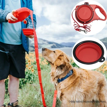 3-in-1 Dog Leash with Bowl 1