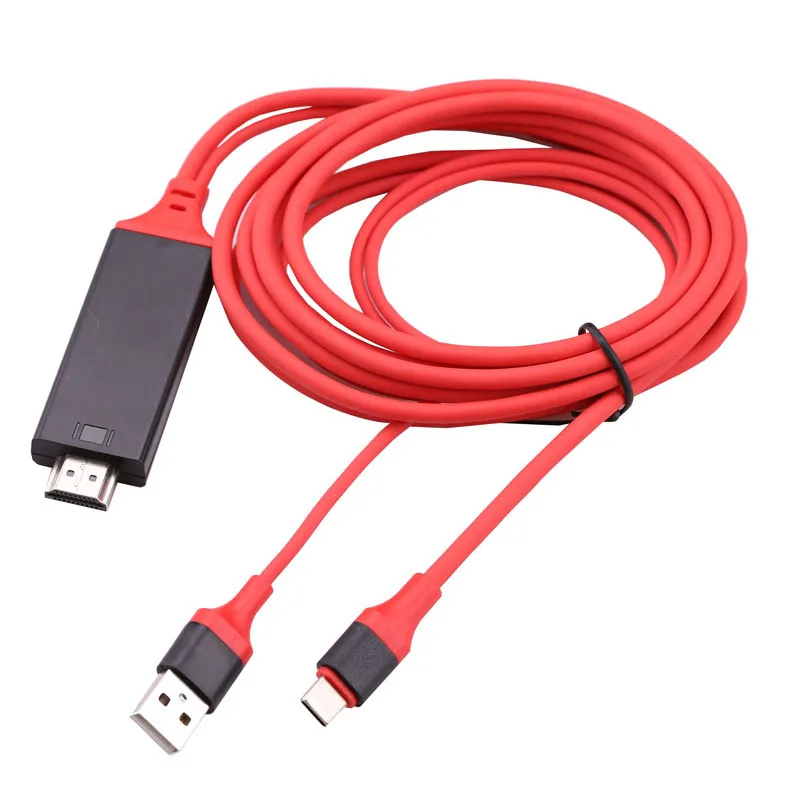 4K 1080P HDTV 케이블 C 타입 휴대폰과 TV 케이블 어댑터 USB C 스크린 미러 비디오 컨버터 맥북용 삼성에 적합한 화웨이 안드로이드 용