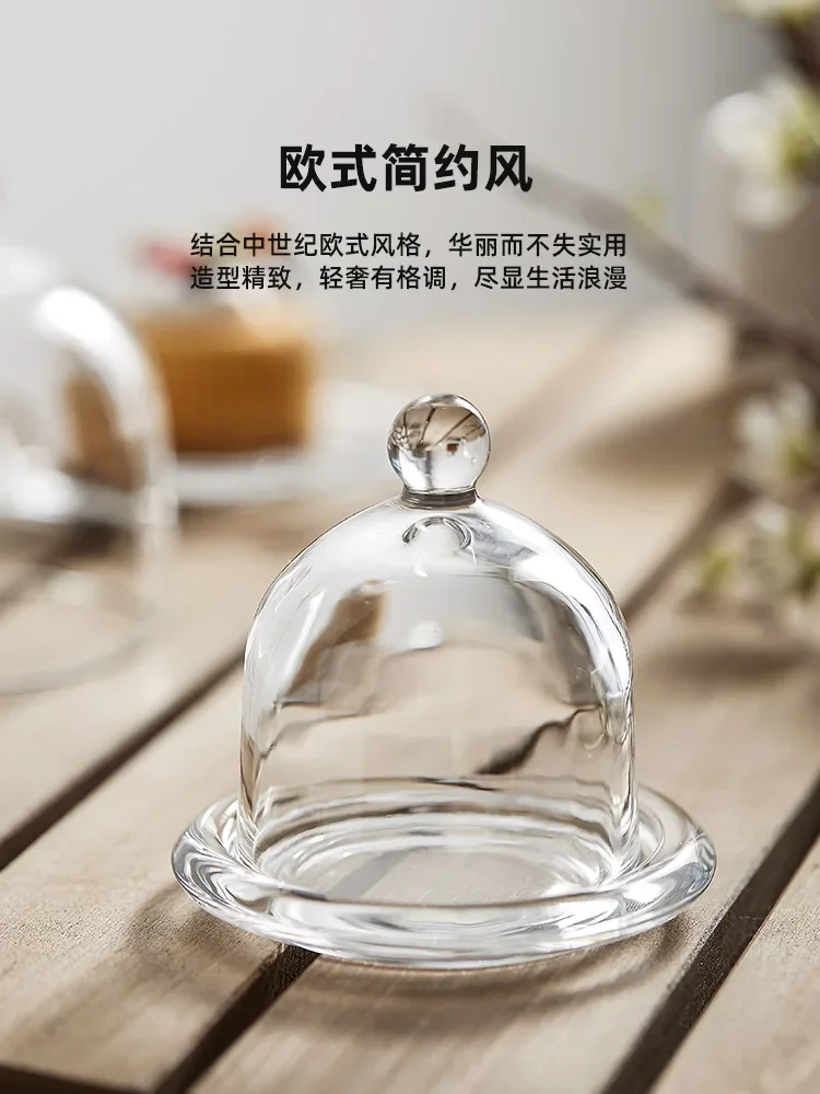 

Cake tray dustproof hotel with lid, glass cover plate, bread, dessert plate
