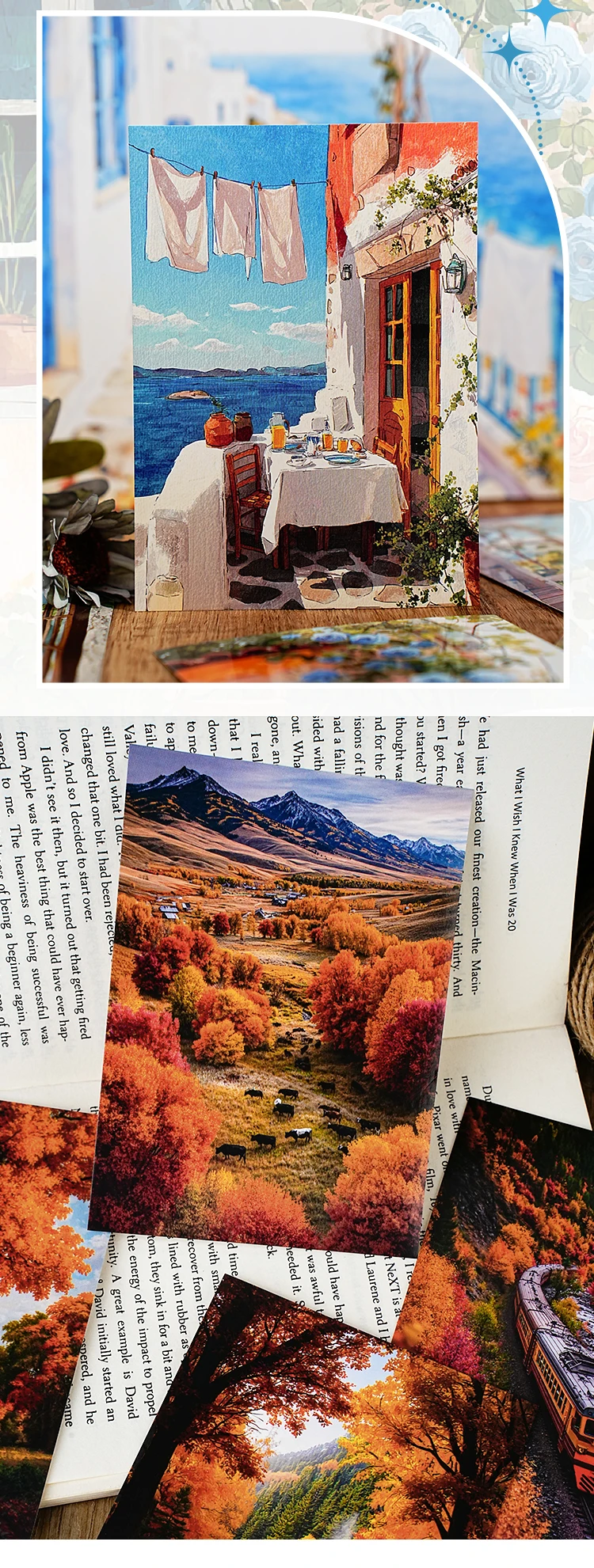 Natural Creation Series Landscape Theme Sticker Pack White Card Hand Account DIY Material Landscape Creation Stationery stickers
