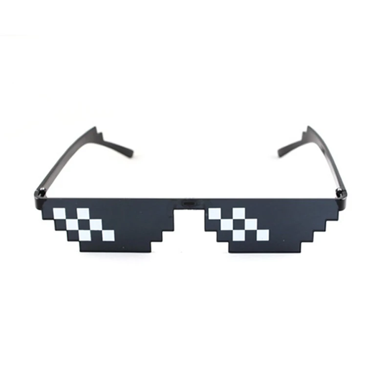 Fashion Glasses Shades 8 Bit Pixelated Ladies Sunglasses Unisex Eyeglasses Mosaic Sunglasses For Men Women Thug Life Glasses big sunglasses