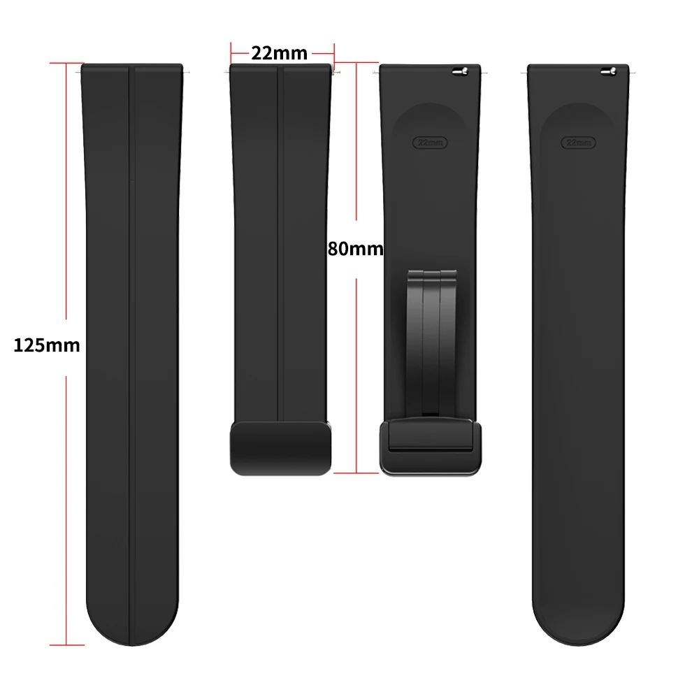 Фото Ремешок силиконовый для Amazfit GTR4 band, магнитный складной сменный Браслет для часов Amazfit GTR3 GTR2 Stratos 3 GTR 47 мм, 22 мм №5