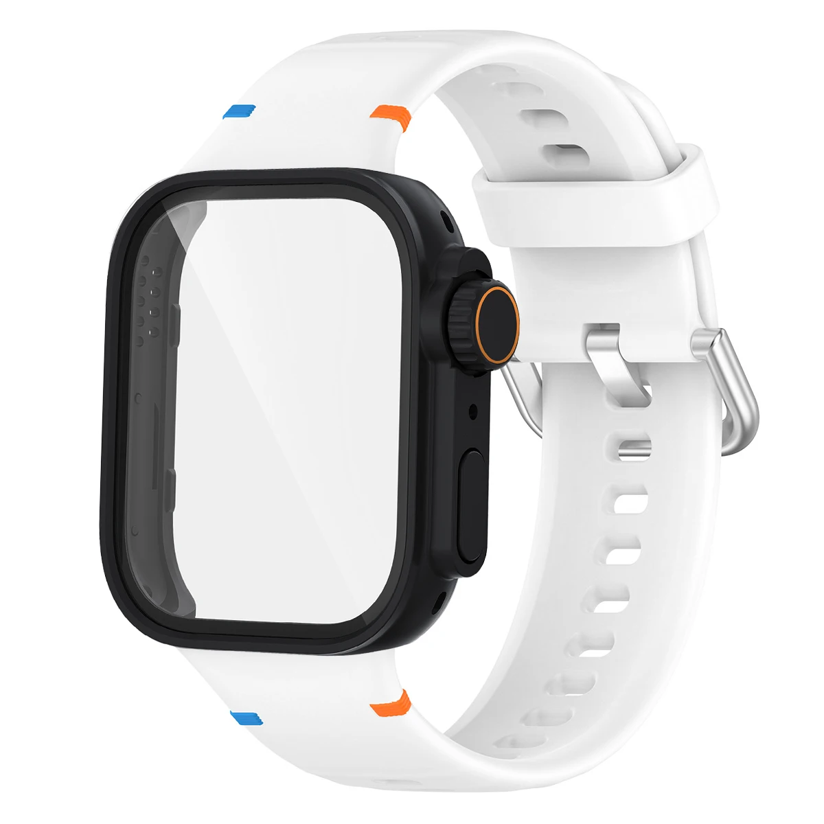 Versatile Protection Bundle: Silicone Sport Band, Full Cover Case & Tempered Glass Film