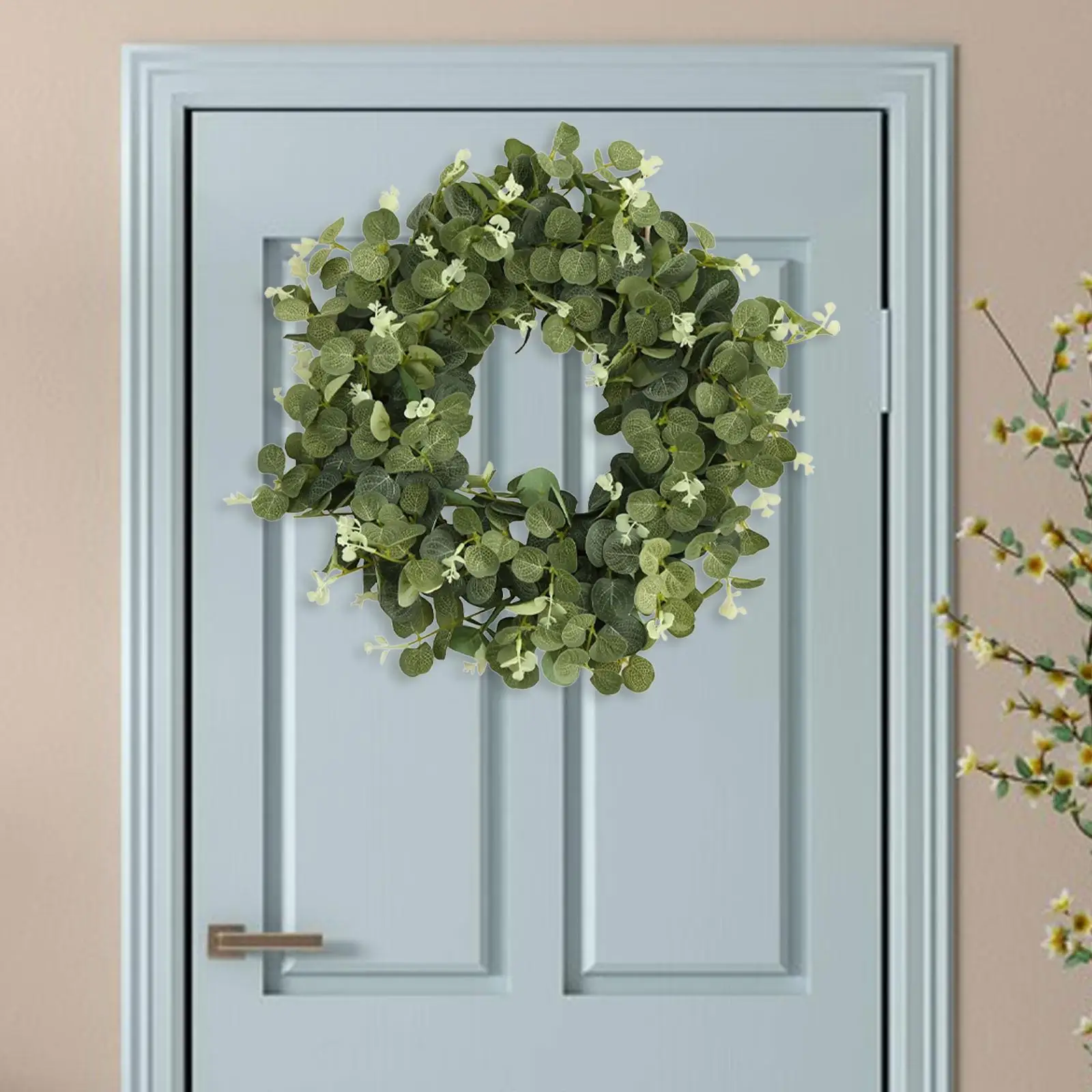 Artificial Green Leaves Wreath Wreath for Front Door for Farmhouse Wall