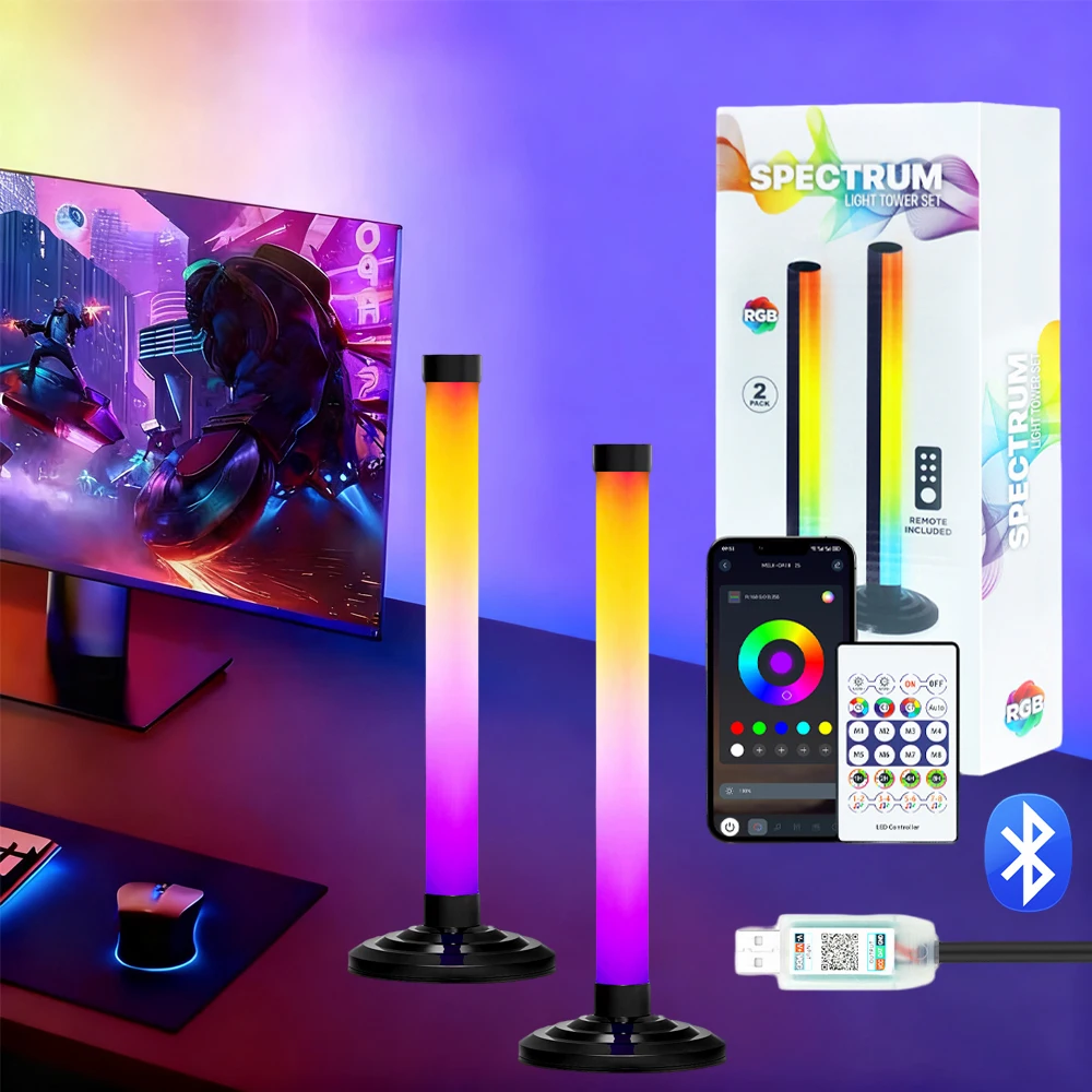 5V USB Powered RGBIC LED Light 16 Color Smart WS2812B Bluetooth APP Music Sync TV Backlights Music Rhythm RGB Bar Home Lighting 1