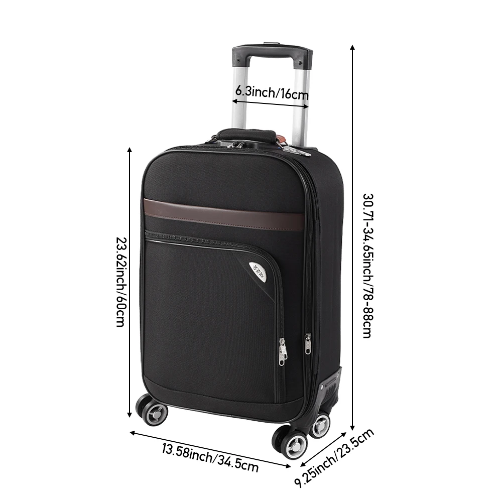 Modishion 20-inch soft shell Oxford cloth suitcase Large capacity roller trolley case with combination lock