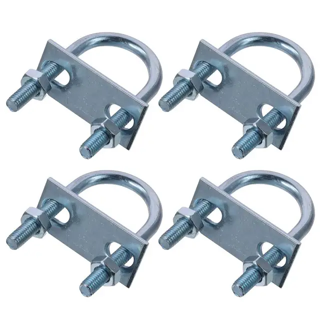 Uxcell 4-Pack Steel U-Bolts - M8 Thread 22mm Inner Width With Nuts & Plates