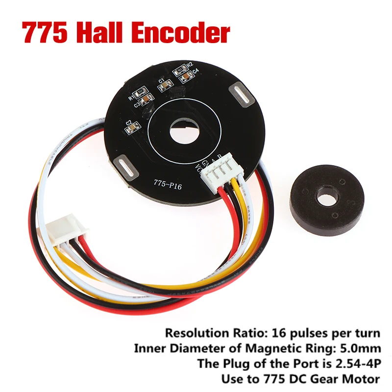 1pc 775-P16 Double Hall Magnet Encoder Code Plate Magnetic Induction Rotation Speed Direction Sensor Use To 775 DC Gear Motor