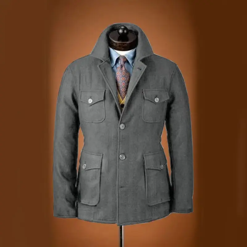 Men's Tweed Jacket Tuxedo Woolen Suit High Quality Costumes Wool Single Breasted Casual Slim Fit Male Blazers Autumn Winter - Image 10