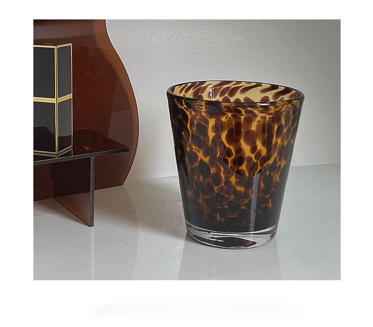 Description Picture 5 of itemCreative Leopard Print Glass Medieval Craft Cocktail Whiskey Wine Coffee Milk Cocoa Cup for Wedding Party Drinkware