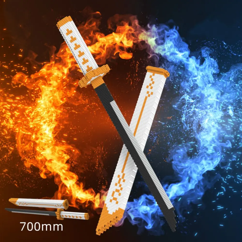 

Demon Slayer Anime Figures Sword Building Blocks Diy Model Assembly Swords Games Weapon Toys Brick for Kids Gifts
