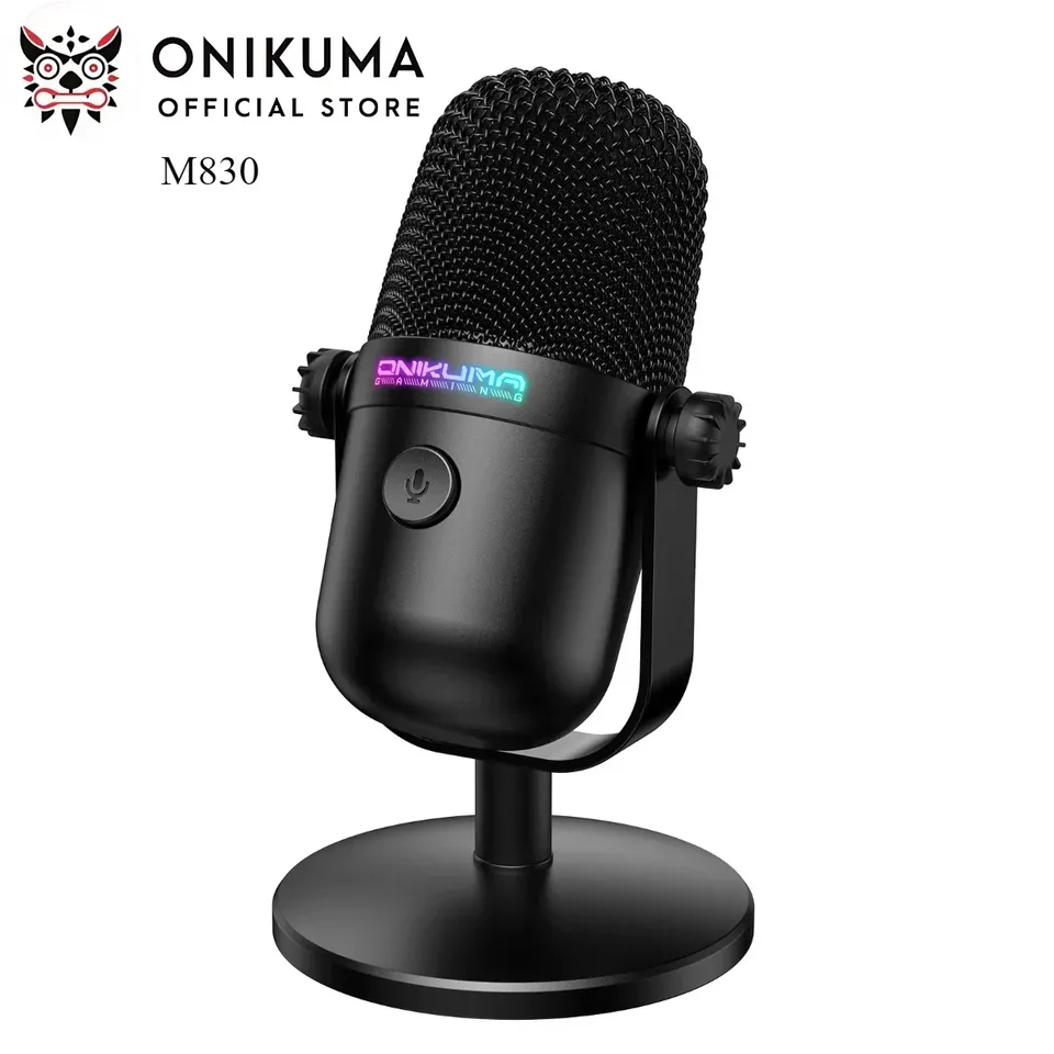 ONIKUMA M830 Live Microphone Wired Conference Mic Intelligent Noise HD Reduction Recording Dubbing YouTube Game Sing Voice Chat