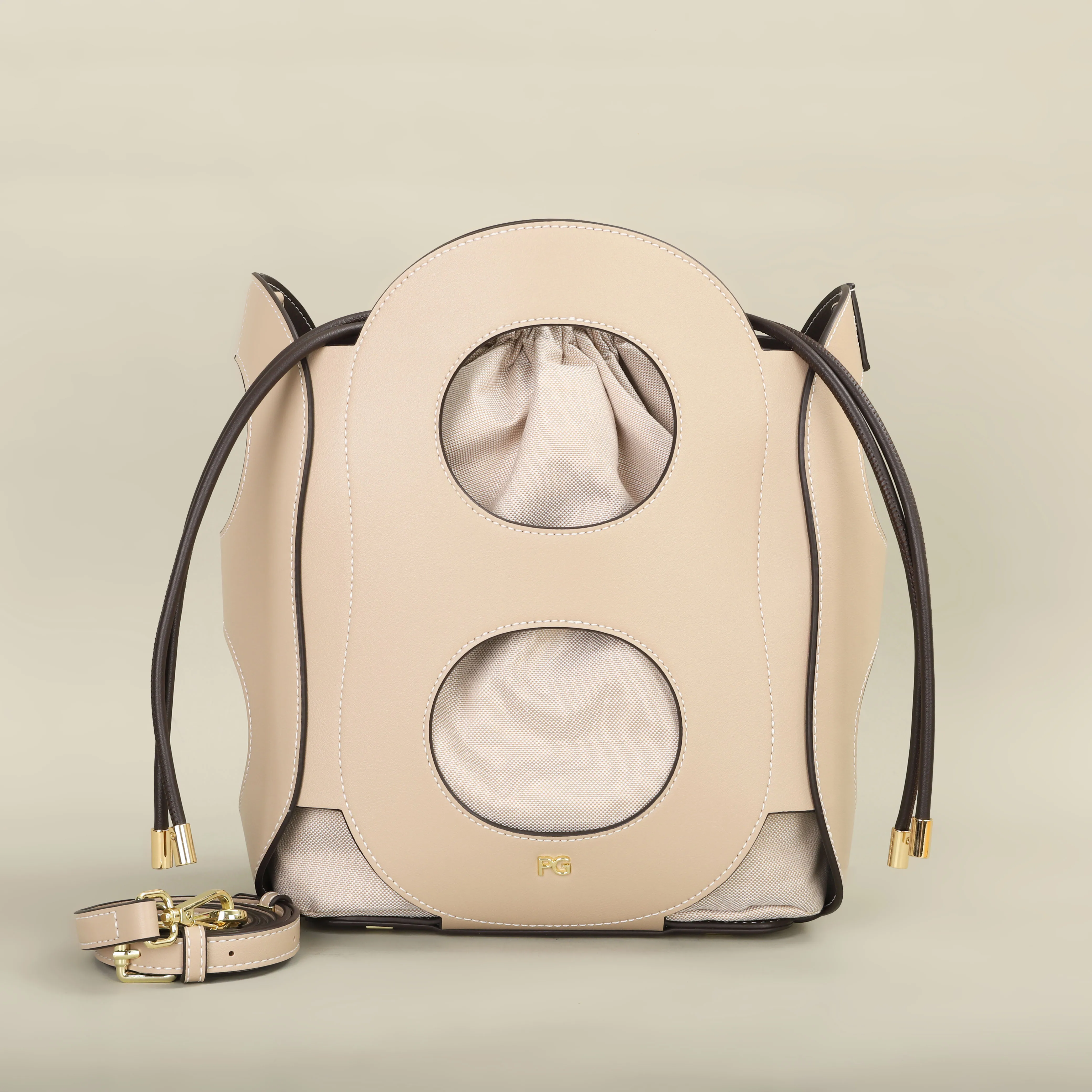 Interior view showing canvas lining and slot pocket