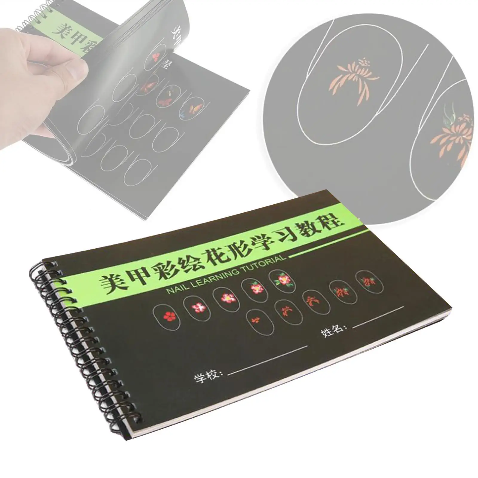 Nail Art Practice Template Learning Paper Book for Beginner Painting 4