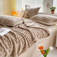 New Bubble Fleece Blanket - Solid Color Rolled Edge Cover Blanket Soft and Comfortable Bedding 150x200 180x200 200x230 2