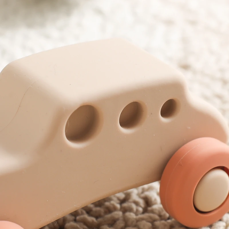 Baby Silicone Car Toys Montessori Baby Things Silicone Baby Teether Toy Car  0 12 Months Newborn Educational Toy Silicone Blocks images - 6