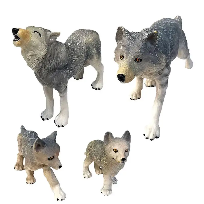 schaduw Habubu Zeebrasem 4Pcs Wolf Cijfers Speelgoed Set Pvc Jungle Zoo Wolf Beeldjes Simulatie Wolf  Model Voor Kinderen Jongens Meisjes Aged 3-8 Jaar Oud - AliExpress