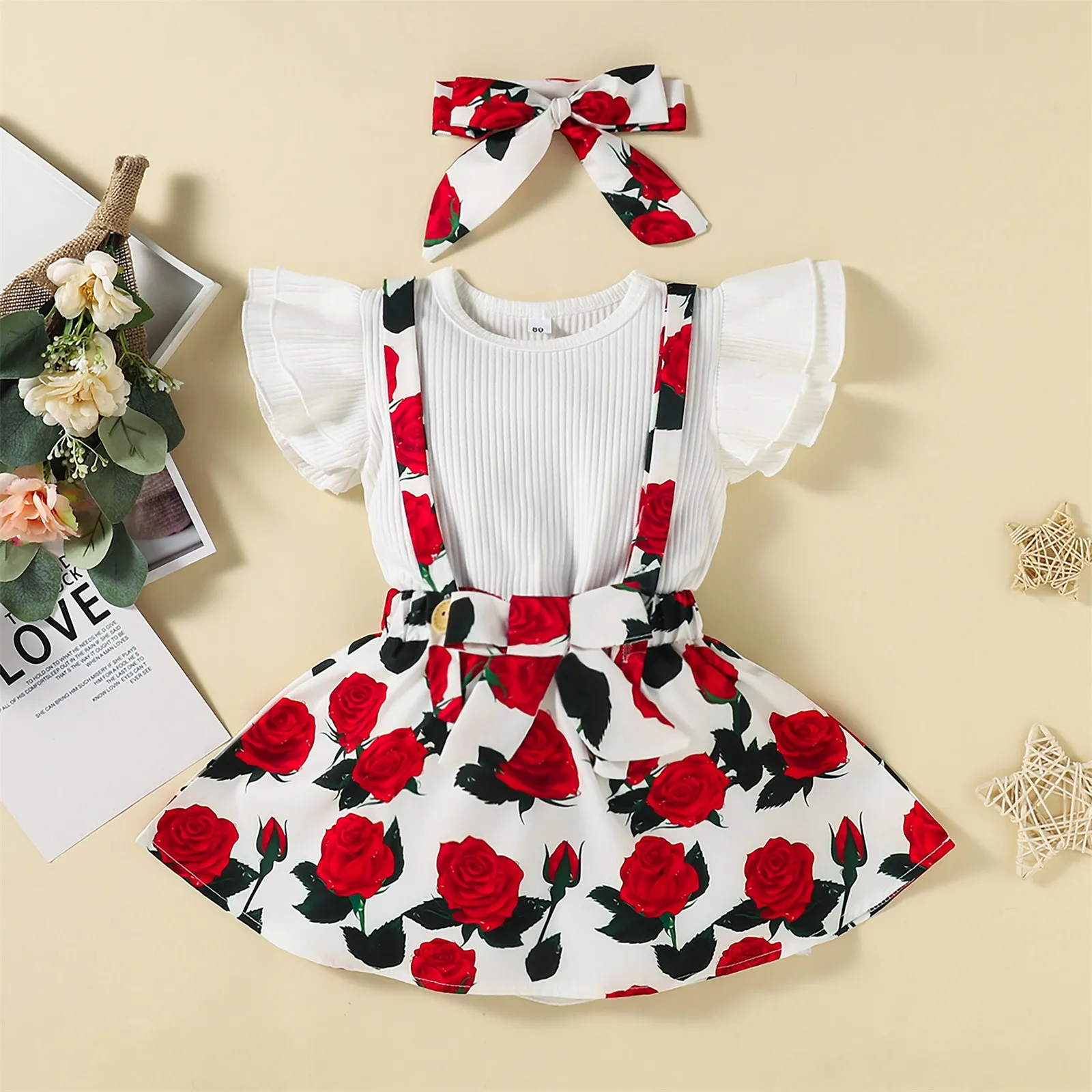 

Gifts Set for Girls Newborn Baby OutfitsSuspender SkirtsOutfit Set 0 Months Baby Girl Clothes