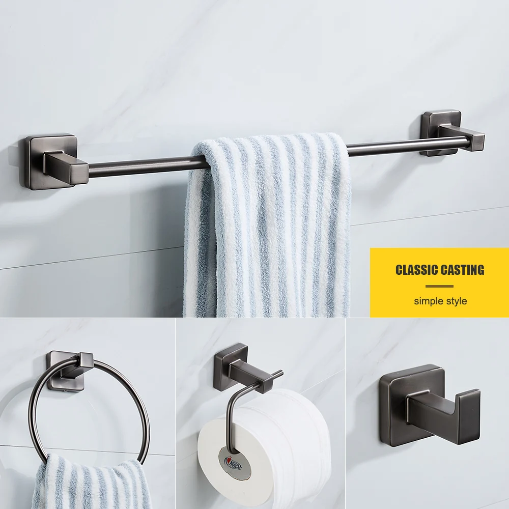 Bathroom Accessories Sets Towel Holder Bar Rack Hooks Toilet Paper Roll Holder Coat Hanger Hardware